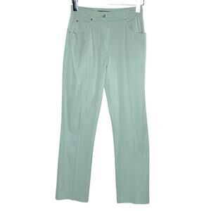 Weekend Max Mara 8 Womens Cotton Blend Straight Leg Pants Mint